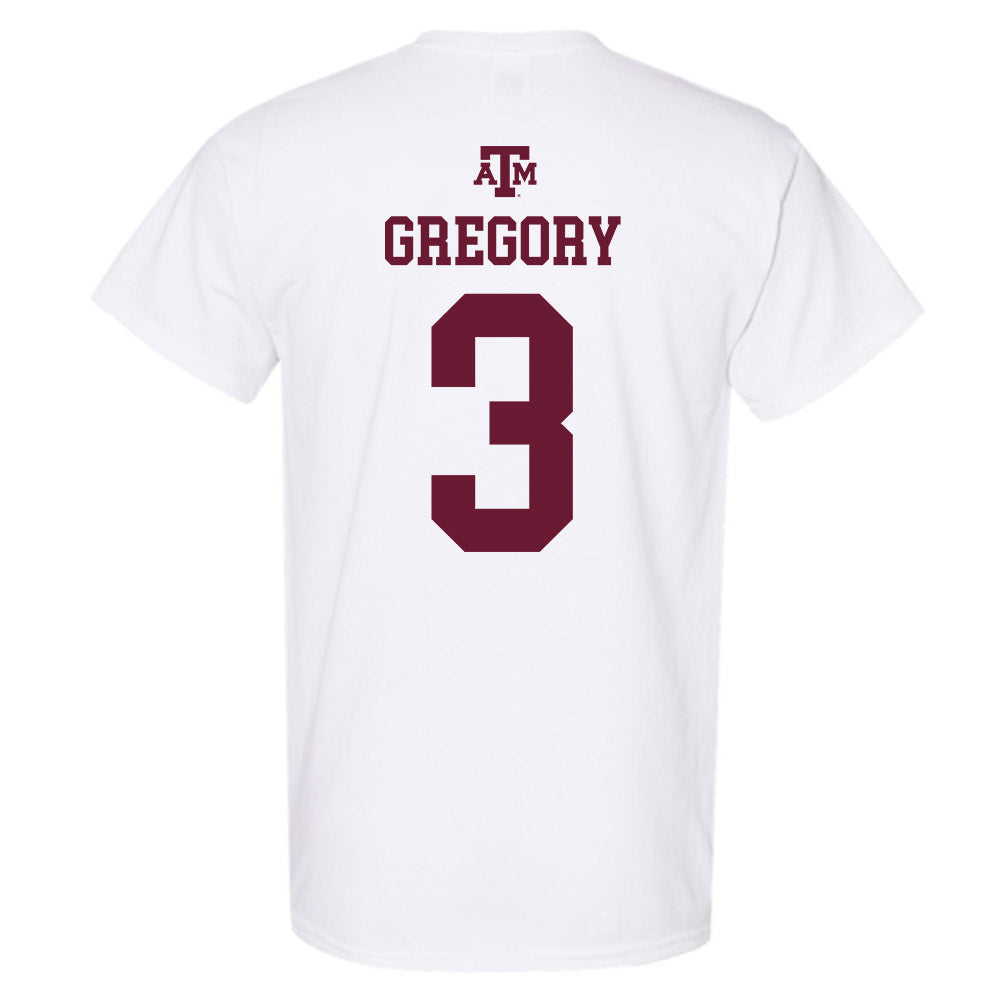 Texas A&M - NCAA Football : Aaron Gregory - White Out 2026 T-Shirt-1