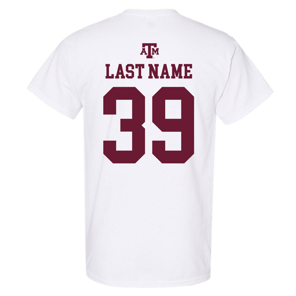 Texas A&M - NCAA Baseball : Ethan Darden - White Out 2026 T-Shirt-1