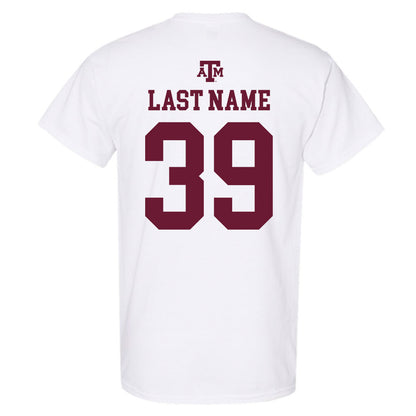 Texas A&M - NCAA Baseball : Ethan Darden - White Out 2026 T-Shirt-1