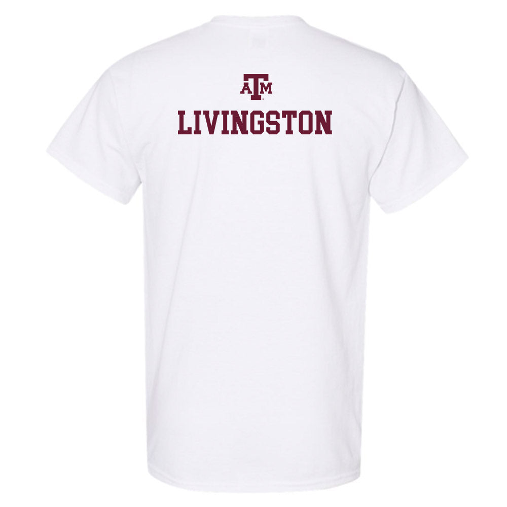 Texas A&M - NCAA Women's Track & Field : Maddie Livingston - White Out 2026 T-Shirt-1