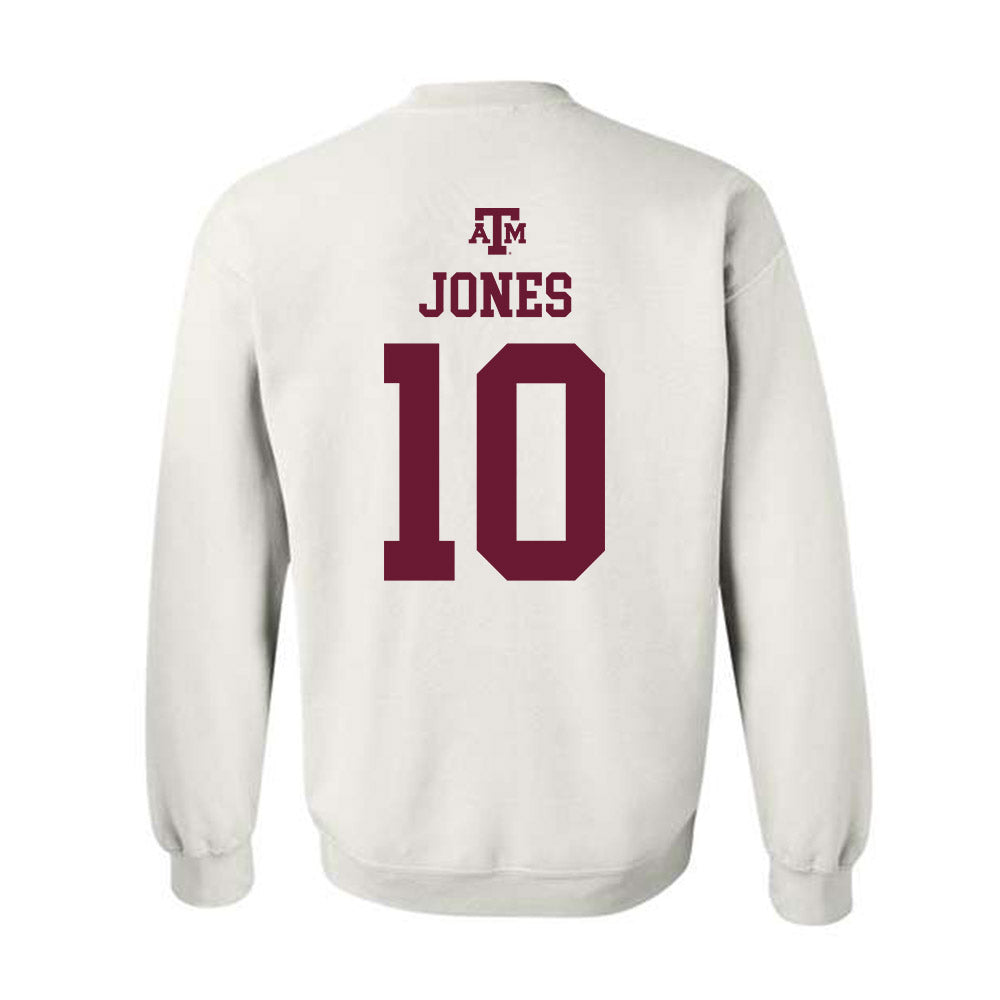 Texas A&M - NCAA Football : Marco Jones - White Out 2026 Crewneck Sweatshirt-1