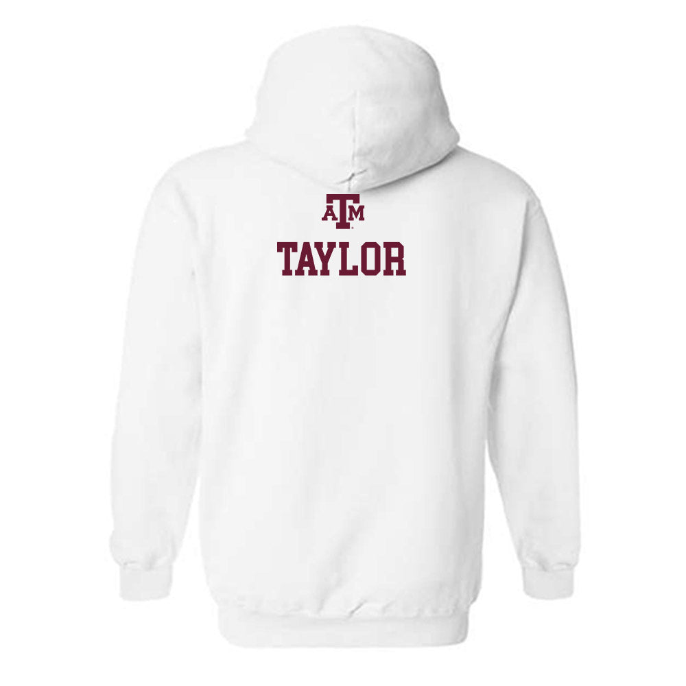 Texas A&M - NCAA Women's Swimming & Diving : Victoria Taylor - White Out 2026 Hooded Sweatshirt-1