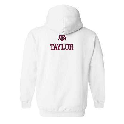 Texas A&M - NCAA Women's Swimming & Diving : Victoria Taylor - White Out 2026 Hooded Sweatshirt-1