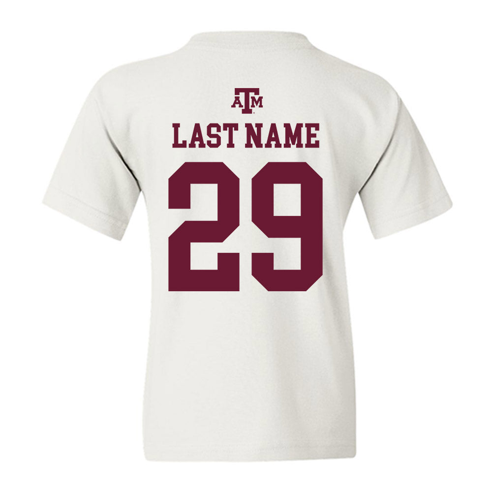 Texas A&M - NCAA Football : Justin Echols - White Out 2026 Youth T-Shirt-1