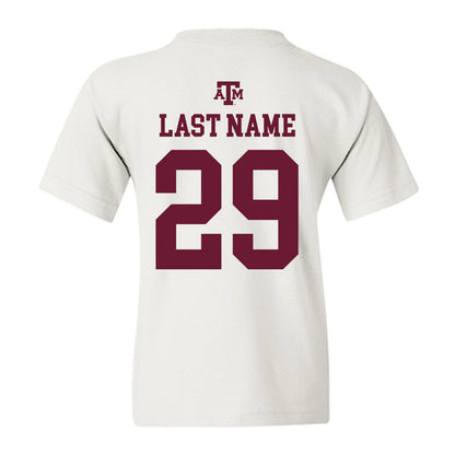 Texas A&M - NCAA Football : Justin Echols - White Out 2026 Youth T-Shirt-1