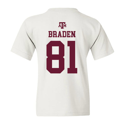 Texas A&M - NCAA Football : Luke Braden - White Out 2026 Youth T-Shirt-1