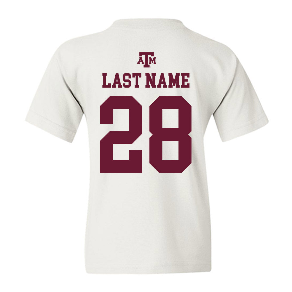 Texas A&M - NCAA Football : Jordan Pride - White Out 2026 Youth T-Shirt-1