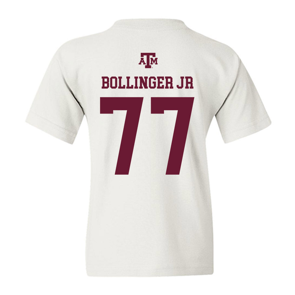 Texas A&M - NCAA Baseball : Michael Bollinger Jr - White Out 2026 Youth T-Shirt-1