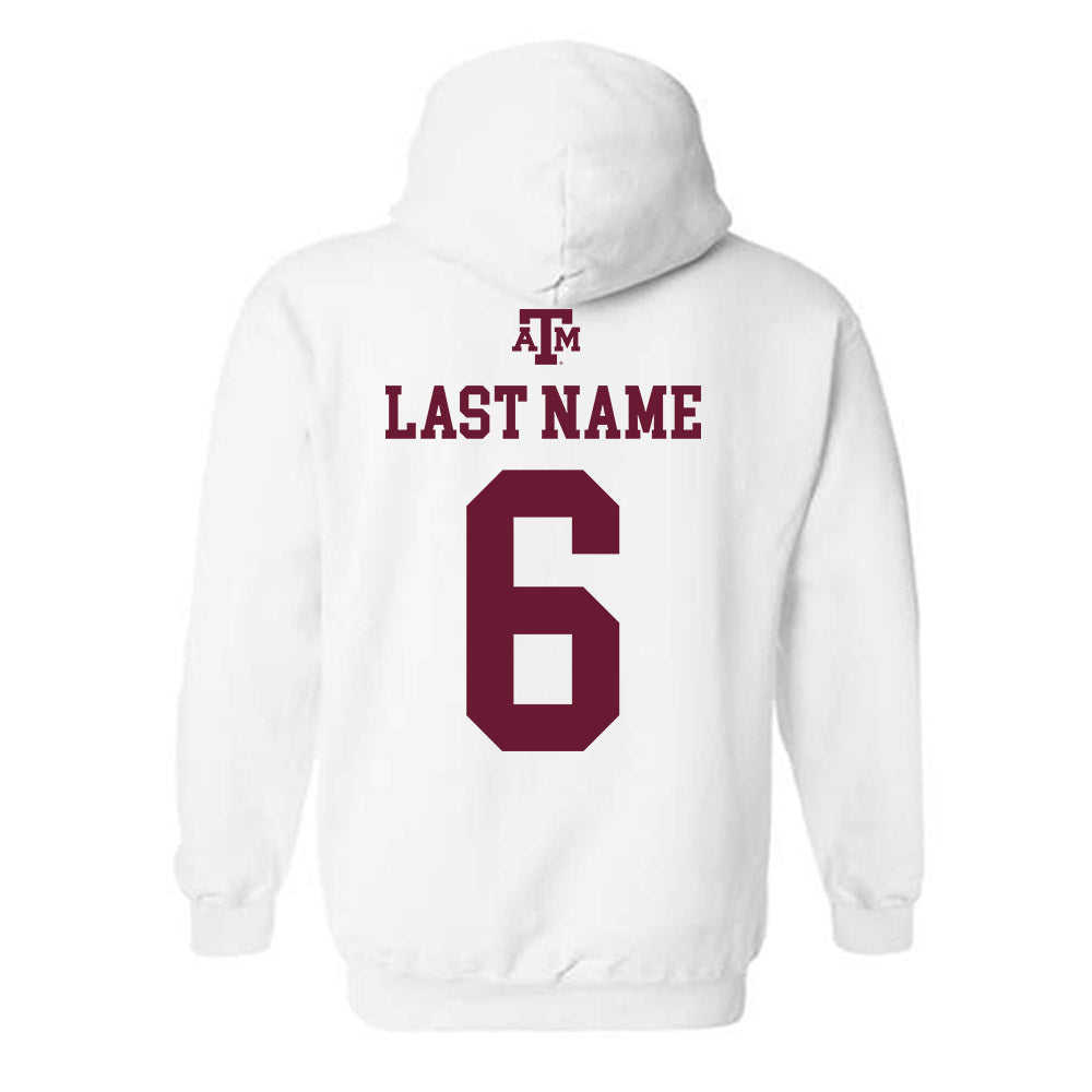 Texas A&M - NCAA Baseball : Boston Kellner - White Out 2026 Hooded Sweatshirt-1