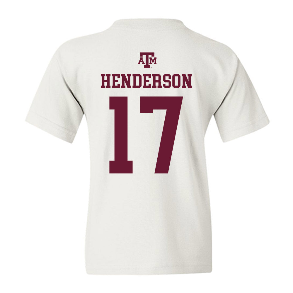 Texas A&M - NCAA Football : Ryan Henderson - White Out 2026 Youth T-Shirt-1