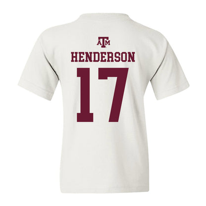 Texas A&M - NCAA Football : Ryan Henderson - White Out 2026 Youth T-Shirt-1