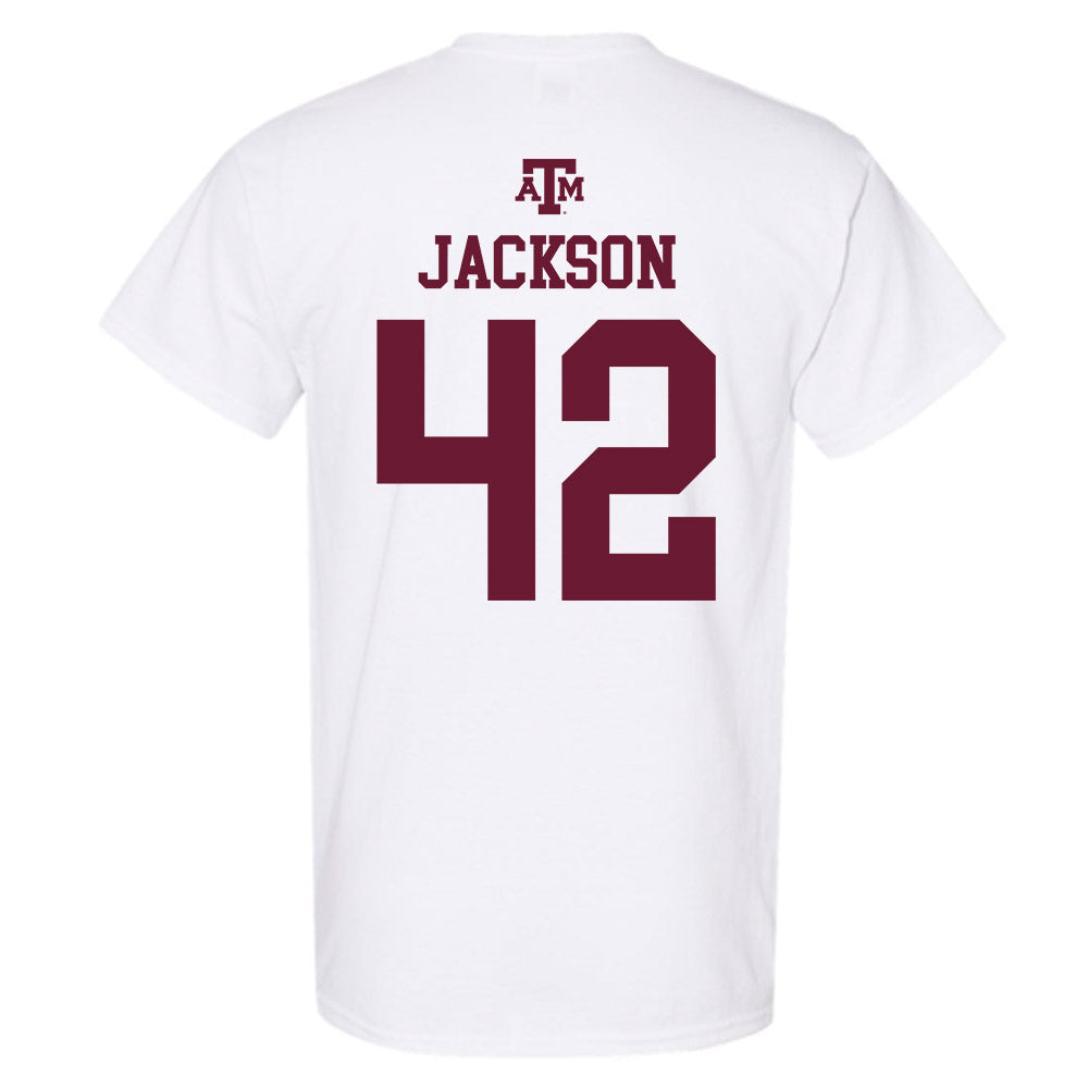 Texas A&M - NCAA Football : Kendall Jackson - White Out 2026 T-Shirt-1