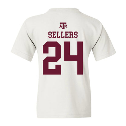 Texas A&M - NCAA Football : Cobey Sellers - White Out 2026 Youth T-Shirt-1