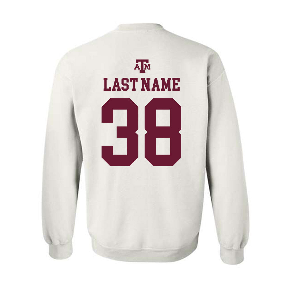 Texas A&M - NCAA Baseball : Shane Sdao - White Out 2026 Crewneck Sweatshirt-1