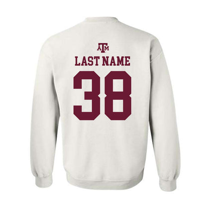 Texas A&M - NCAA Baseball : Shane Sdao - White Out 2026 Crewneck Sweatshirt-1