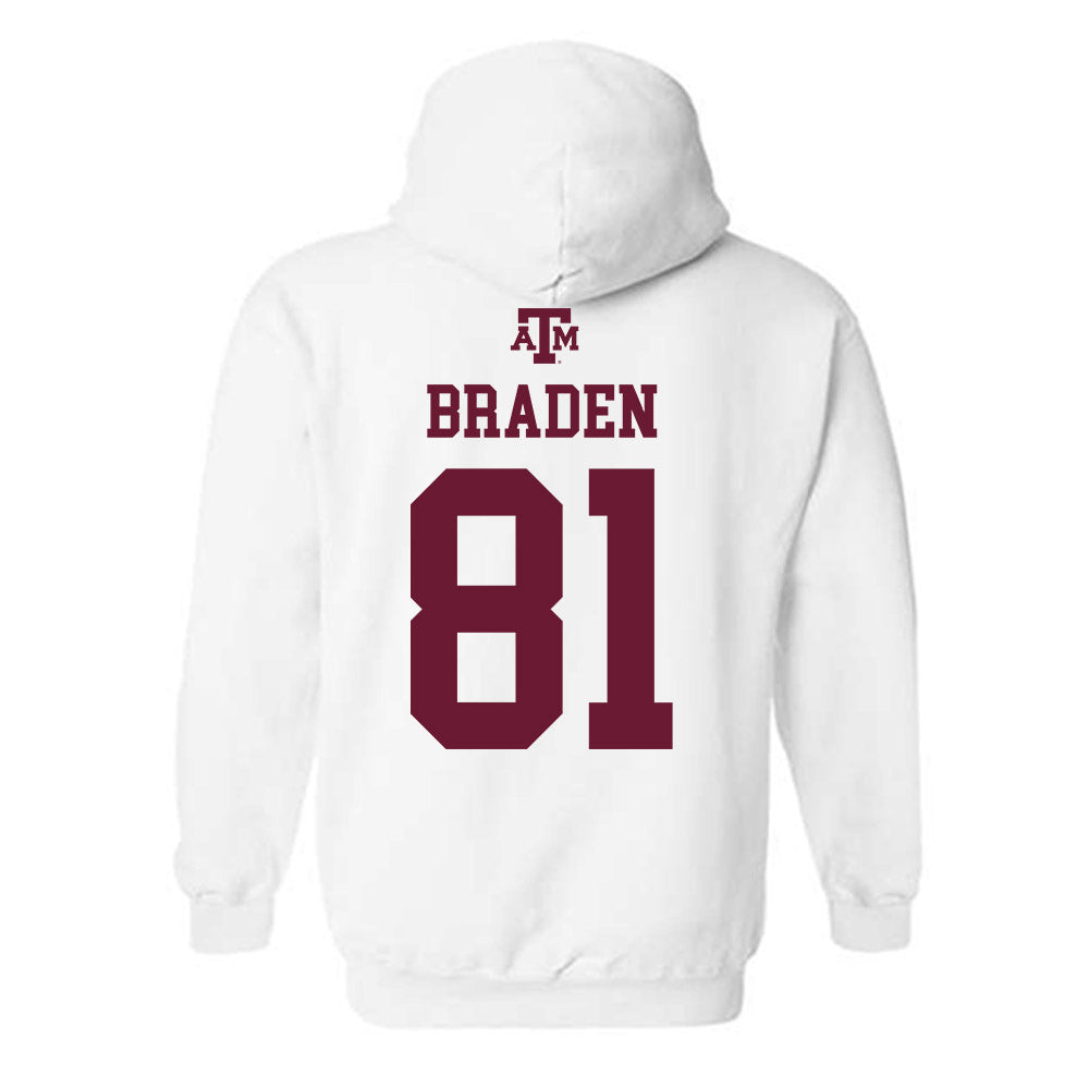 Texas A&M - NCAA Football : Luke Braden - White Out 2026 Hooded Sweatshirt-1