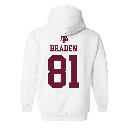 Texas A&M - NCAA Football : Luke Braden - White Out 2026 Hooded Sweatshirt-1