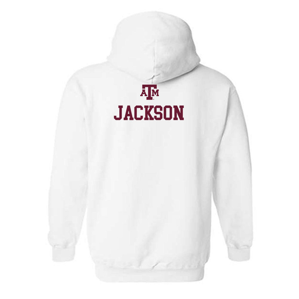 Texas A&M - NCAA Men's Cross Country : Hunter Jackson - White Out 2026 Hooded Sweatshirt-1