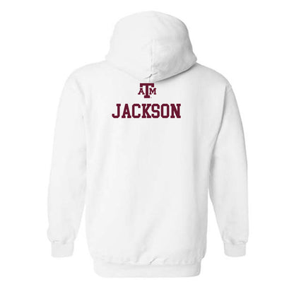 Texas A&M - NCAA Men's Cross Country : Hunter Jackson - White Out 2026 Hooded Sweatshirt-1