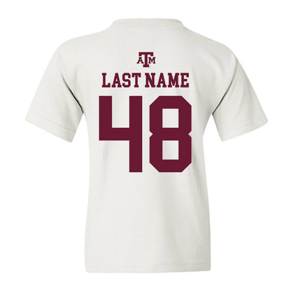 Texas A&M - NCAA Football : Jacob Graham - White Out 2026 Youth T-Shirt-1