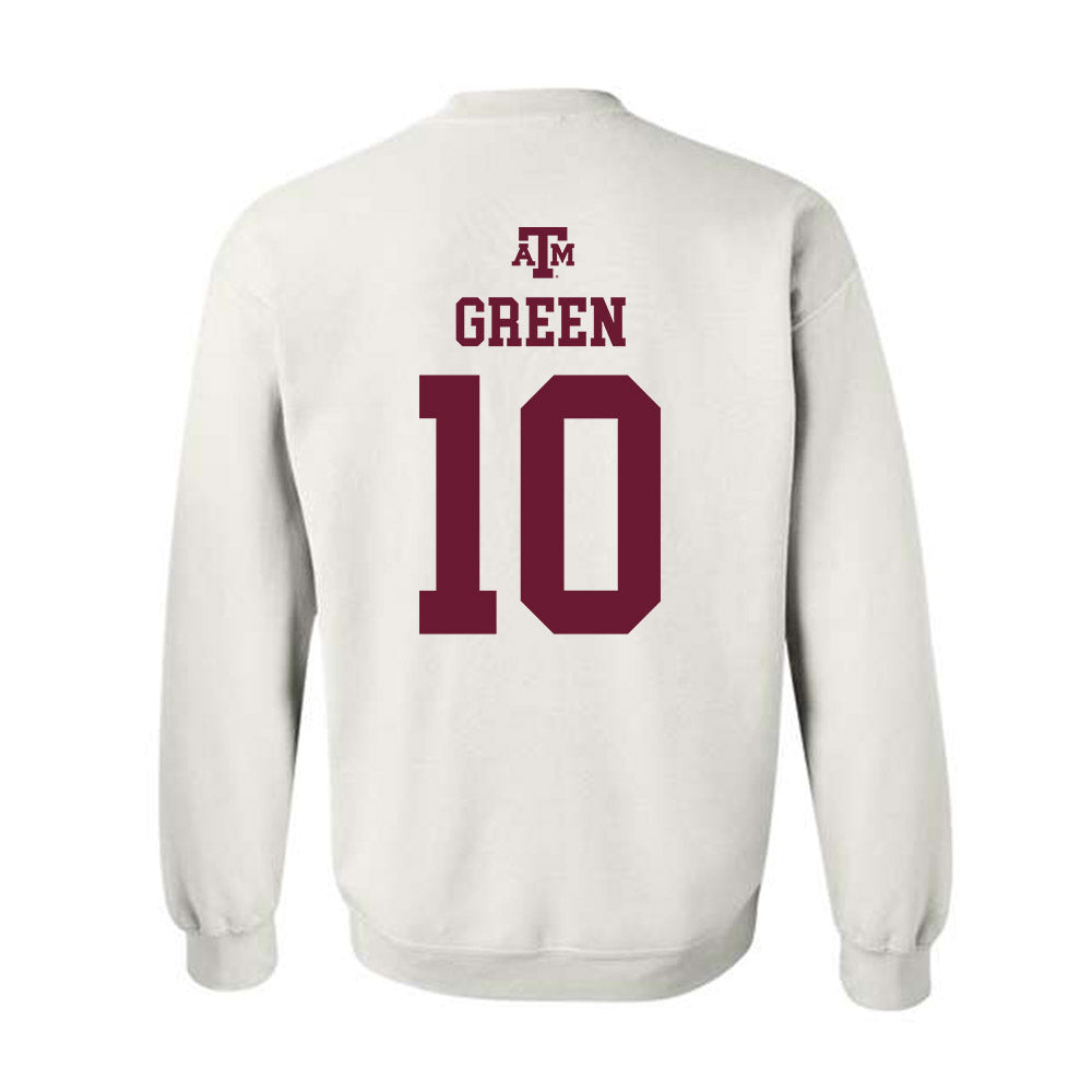 Texas A&M - NCAA Men's Basketball : Jeremiah Green - White Out 2026 Crewneck Sweatshirt-1
