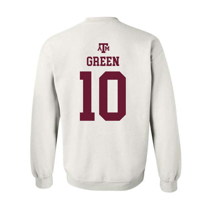 Texas A&M - NCAA Men's Basketball : Jeremiah Green - White Out 2026 Crewneck Sweatshirt-1