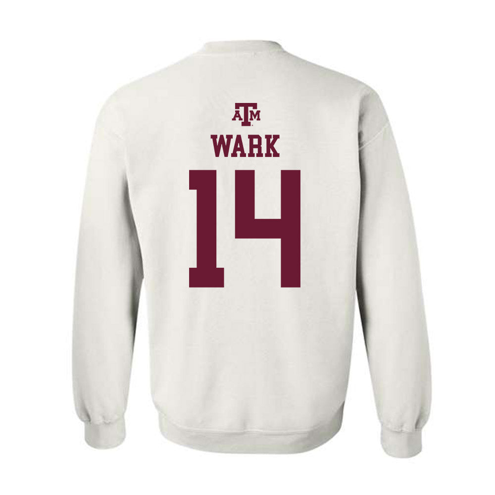 Texas A&M - NCAA Softball : Micaela Wark - White Out 2026 Crewneck Sweatshirt-1