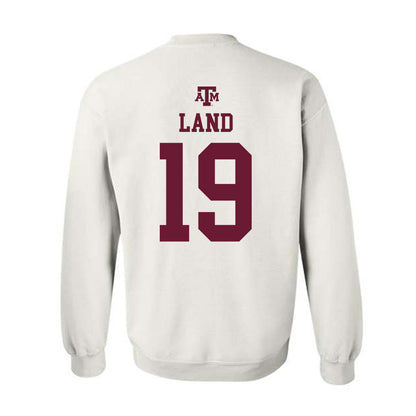 Texas A&M - NCAA Football : Paxton Land - White Out 2026 Crewneck Sweatshirt-1
