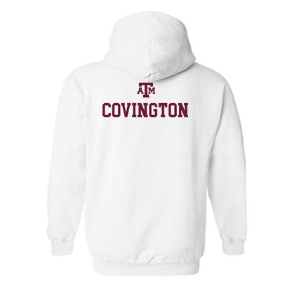 Texas A&M - NCAA Women's Track & Field : Jaiya Covington - White Out 2026 Hooded Sweatshirt-1