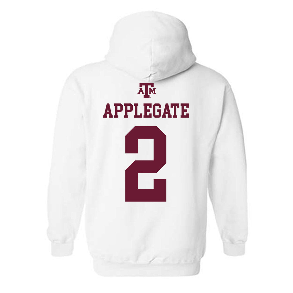 Texas A&M - NCAA Women's Volleyball : Addi Applegate - White Out 2026 Hooded Sweatshirt-1
