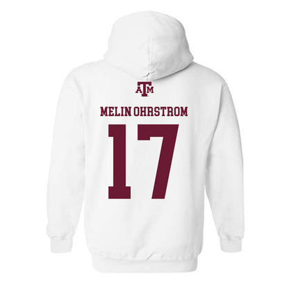 Texas A&M - NCAA Football : Theo Melin Ohrstrom - White Out 2026 Hooded Sweatshirt-1
