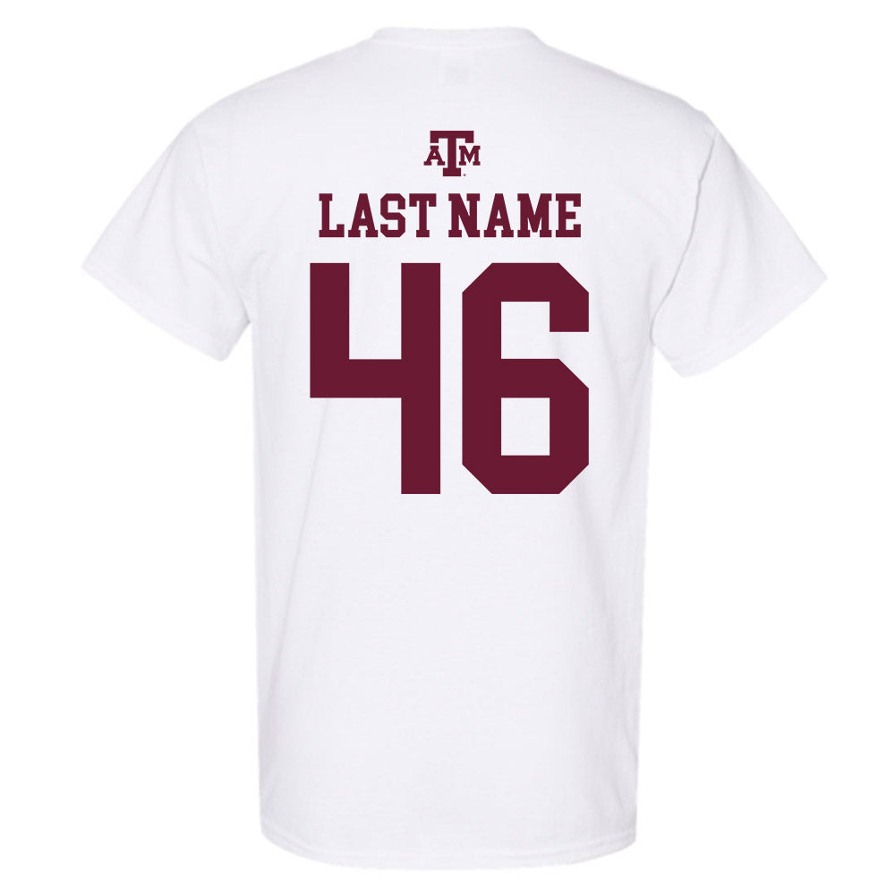 Texas A&M - NCAA Baseball : Blake Binderup - White Out 2026 T-Shirt-1