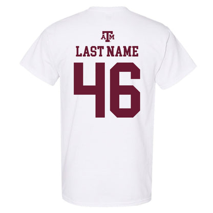 Texas A&M - NCAA Baseball : Blake Binderup - White Out 2026 T-Shirt-1