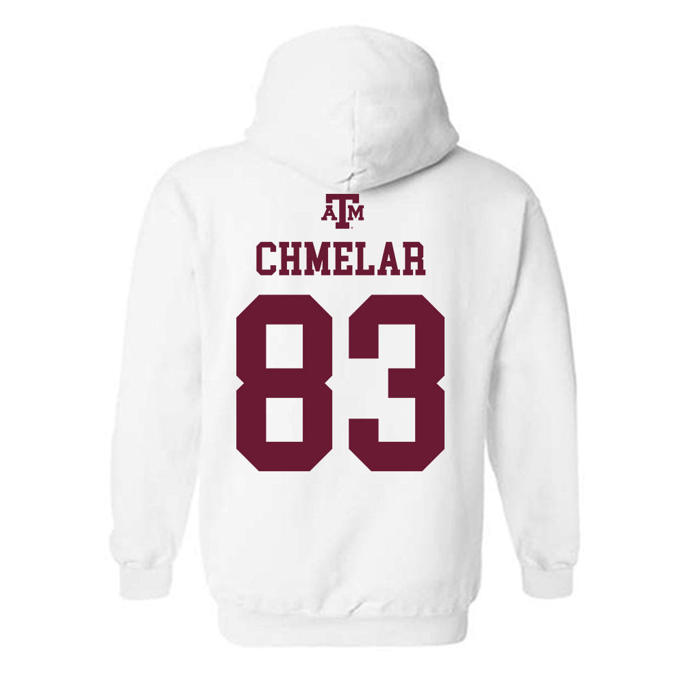 Texas A&M - NCAA Football : Colton Chmelar - White Out 2026 Hooded Sweatshirt-1