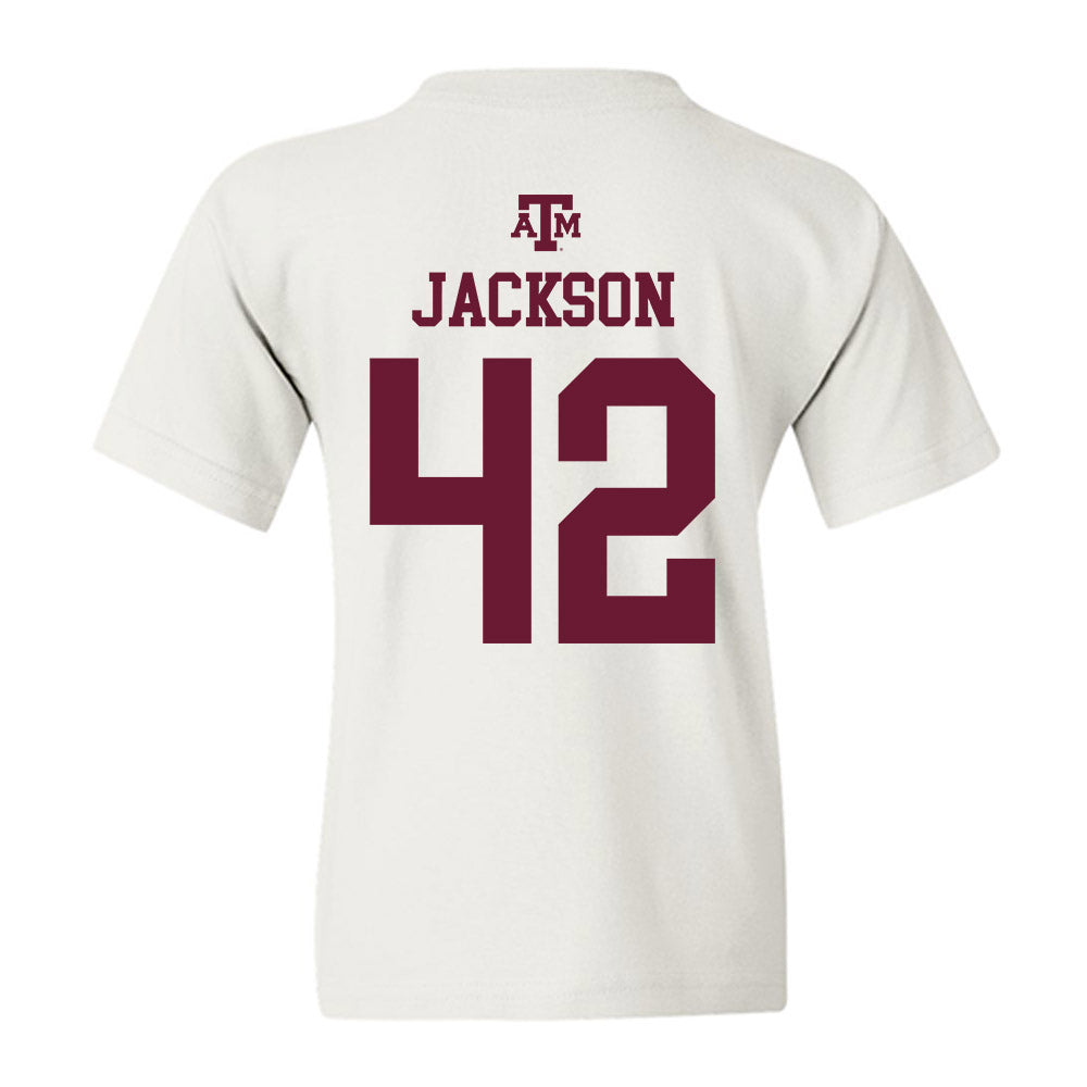 Texas A&M - NCAA Football : Kendall Jackson - White Out 2026 Youth T-Shirt-1