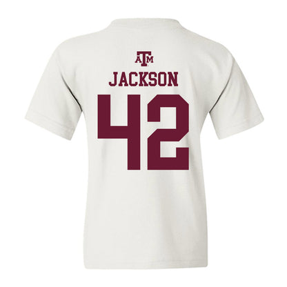 Texas A&M - NCAA Football : Kendall Jackson - White Out 2026 Youth T-Shirt-1