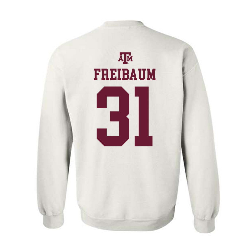 Texas A&M - NCAA Football : Shea Freibaum - White Out 2026 Crewneck Sweatshirt-1
