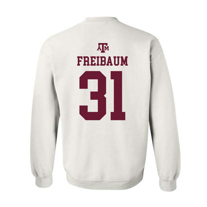 Texas A&M - NCAA Football : Shea Freibaum - White Out 2026 Crewneck Sweatshirt-1