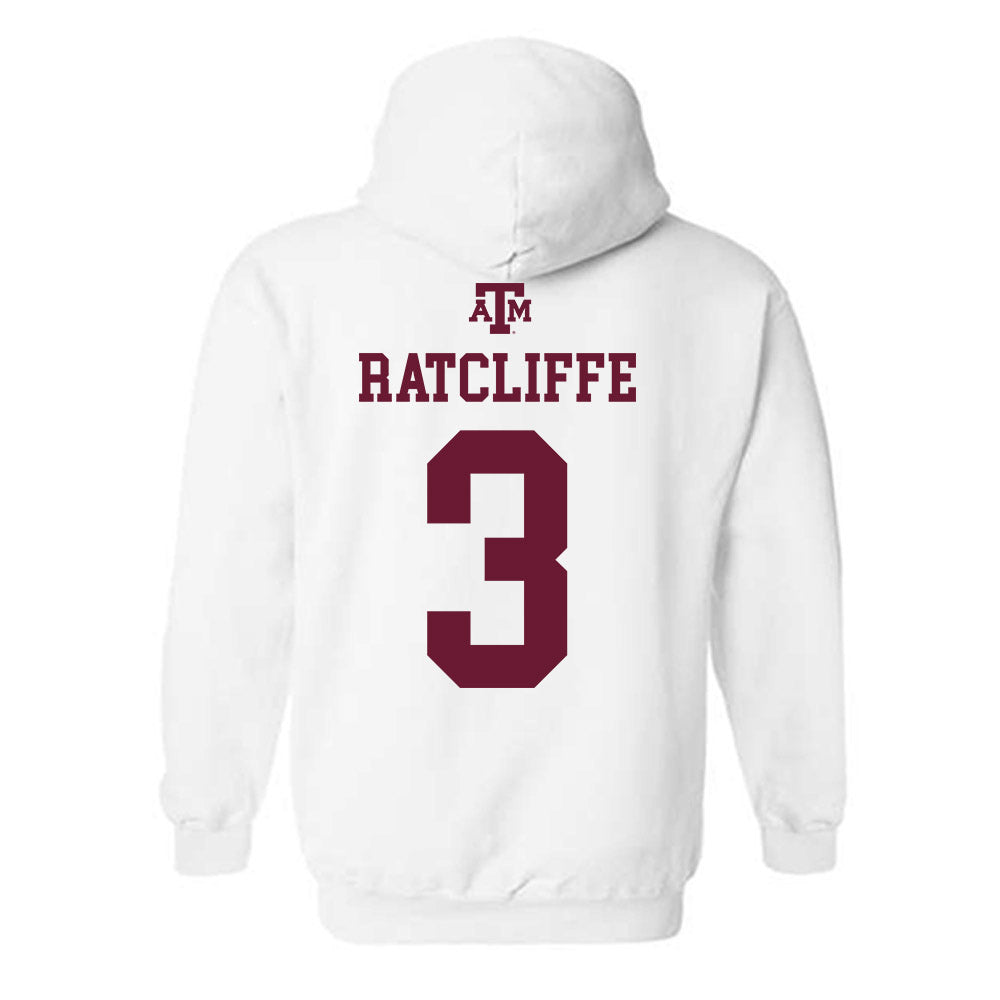 Texas A&M - NCAA Football : Marcus Ratcliffe - White Out 2026 Hooded Sweatshirt-1