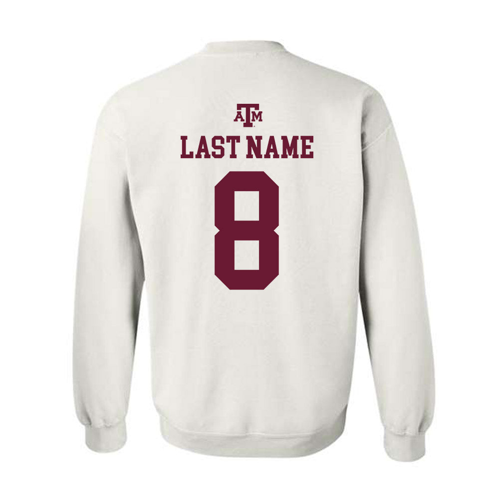 Texas A&M - NCAA Baseball : Christopher Hacopian - White Out 2026 Crewneck Sweatshirt-1