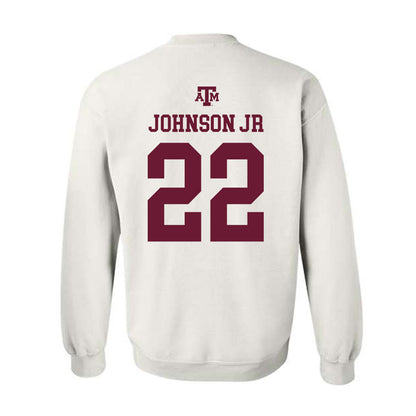 Texas A&M - NCAA Football : Rashad "Tom Tom" Johnson Jr - White Out 2026 Crewneck Sweatshirt-1