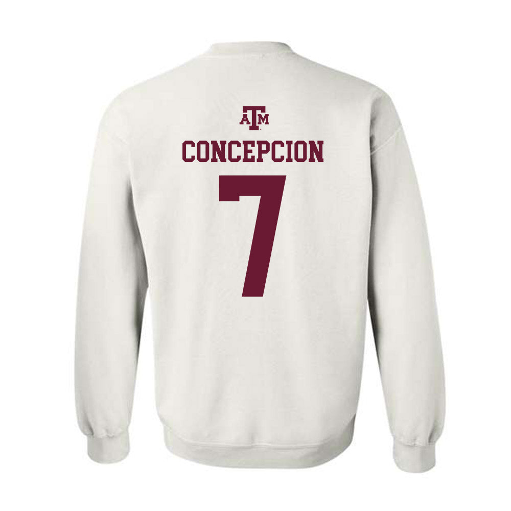 Texas A&M - NCAA Football : Kevin Concepcion - White Out 2026 Crewneck Sweatshirt-1