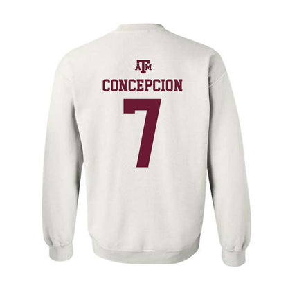 Texas A&M - NCAA Football : Kevin Concepcion - White Out 2026 Crewneck Sweatshirt-1