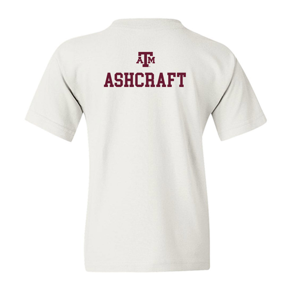 Texas A&M - NCAA Men's Golf : Landon Ashcraft - White Out 2026 Youth T-Shirt-1