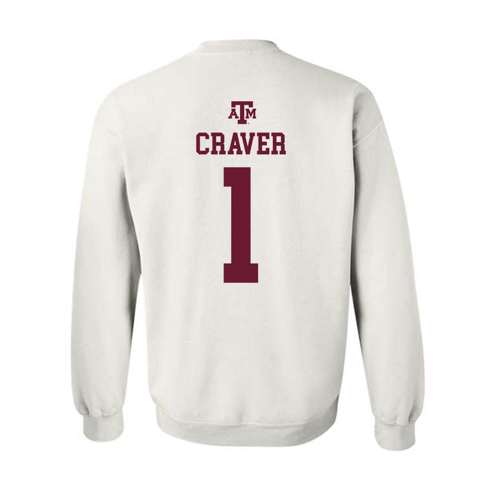 Texas A&M - NCAA Football : Mario Craver - White Out 2026 Crewneck Sweatshirt-1