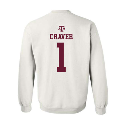 Texas A&M - NCAA Football : Mario Craver - White Out 2026 Crewneck Sweatshirt-1