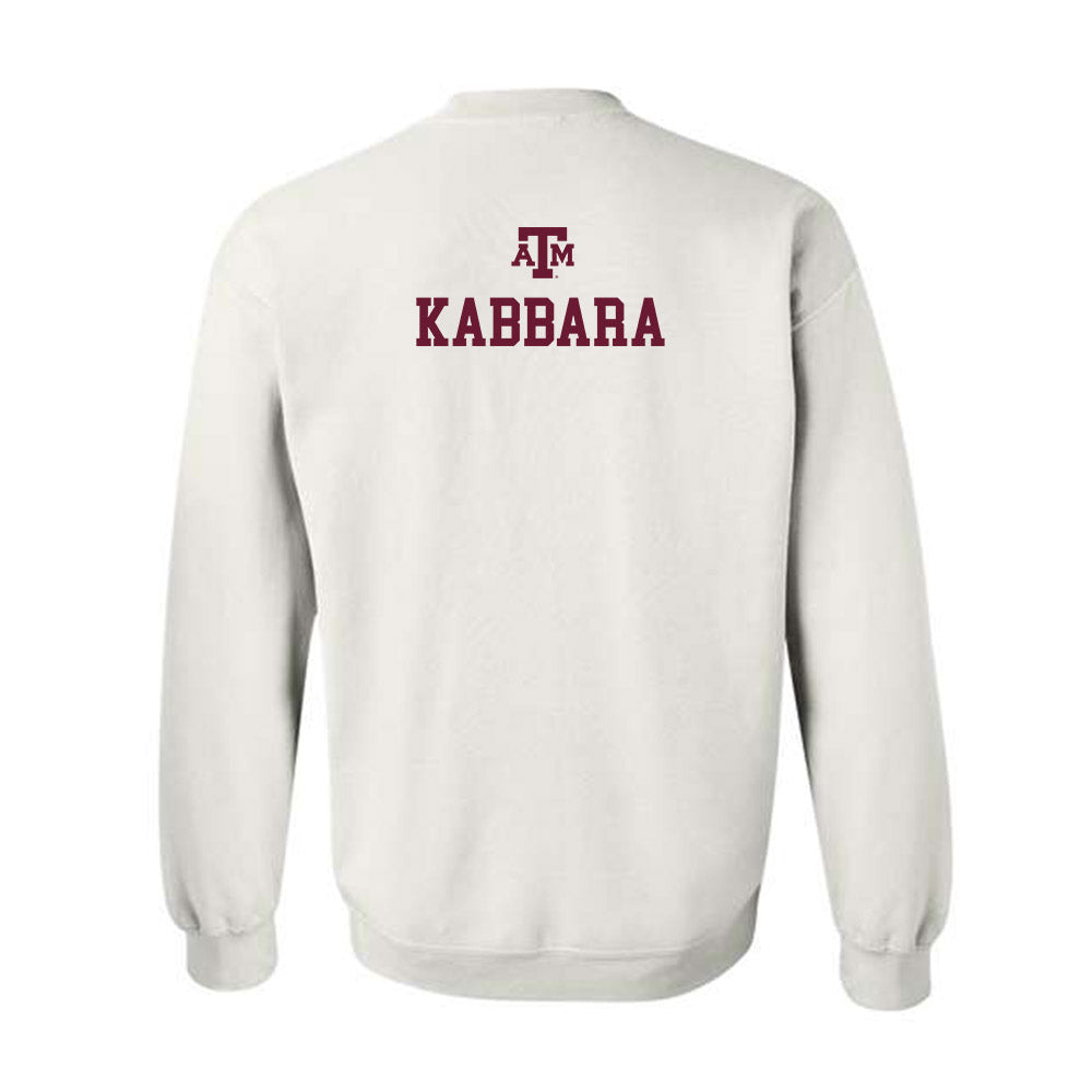 Texas A&M - NCAA Men's Swimming & Diving : Munzer Kabbara - White Out 2026 Crewneck Sweatshirt-1