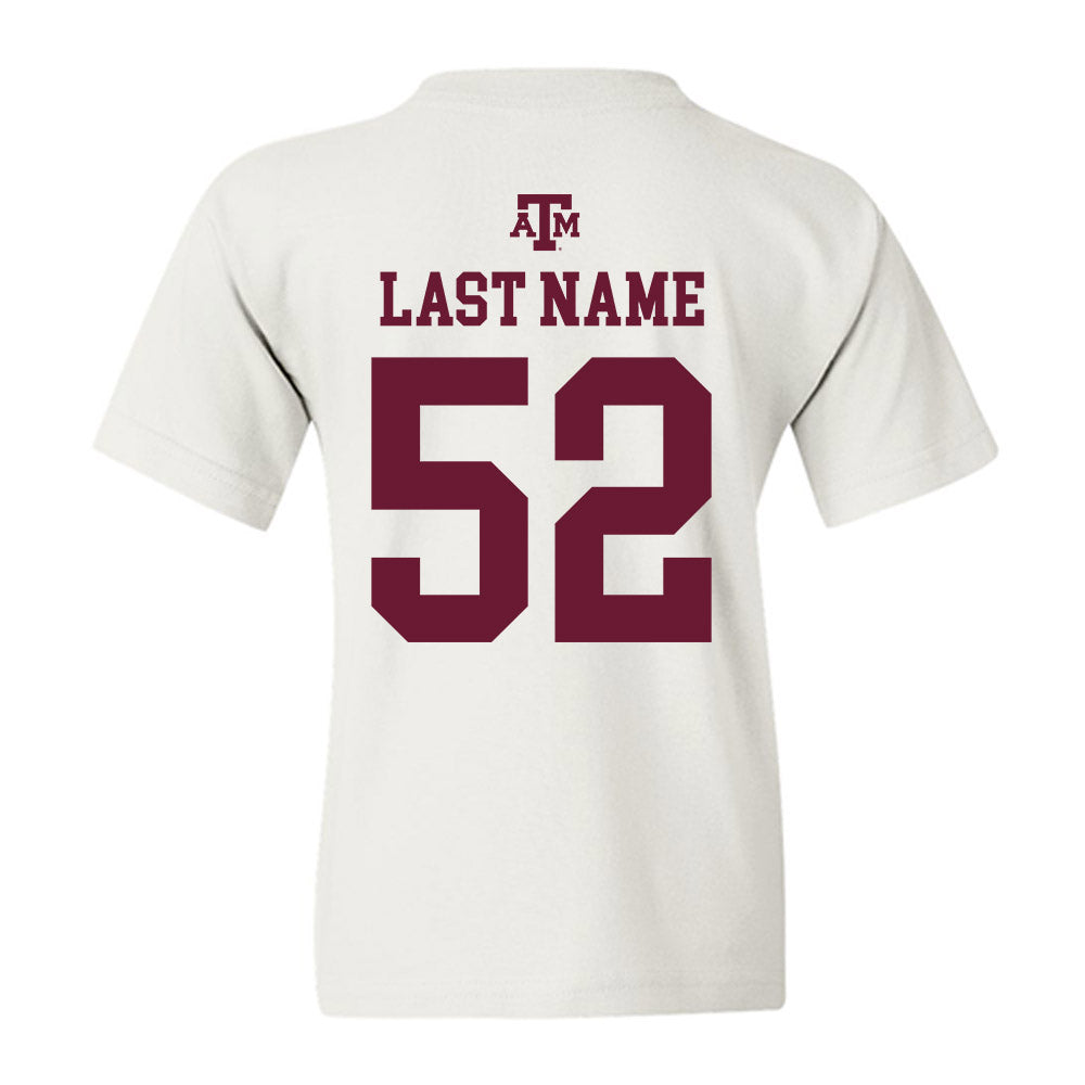 Texas A&M - NCAA Baseball : Elijah Batista - White Out 2026 Youth T-Shirt-1