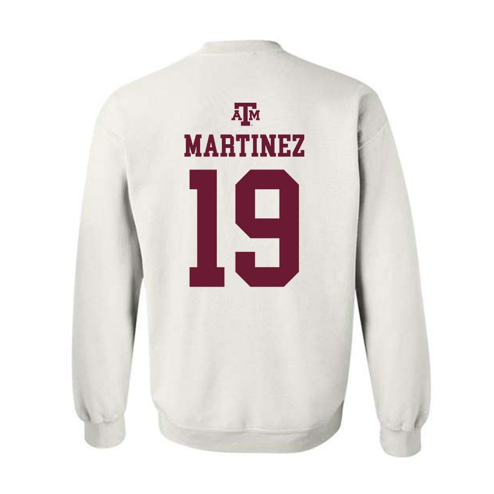 Texas A&M - NCAA Men's Basketball : Eemil Martinez - White Out 2026 Crewneck Sweatshirt-1