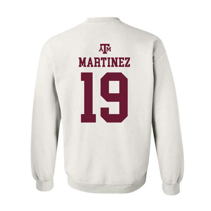 Texas A&M - NCAA Men's Basketball : Eemil Martinez - White Out 2026 Crewneck Sweatshirt-1
